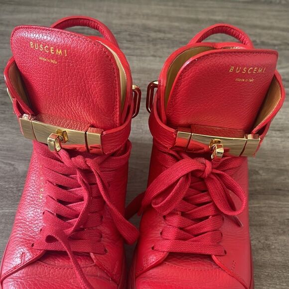 Buscemi Red 100mm Alta Sneakers Women's Size 36 - Picture 3 of 10